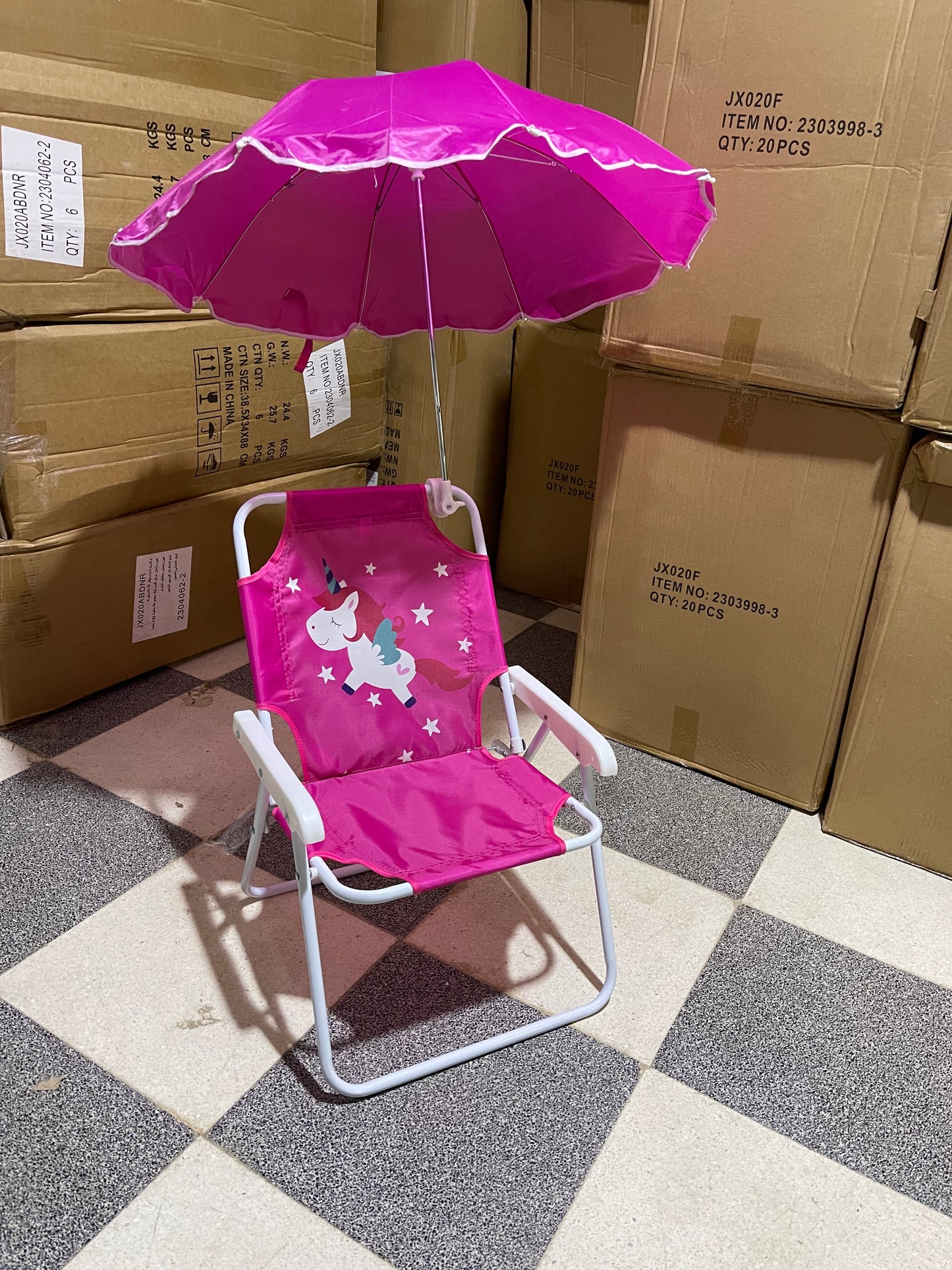 Chaise pliante avec parasol pour enfant