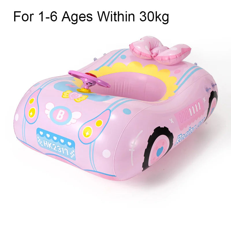 “Bouée Voiture Bébé avec Pare-Soleil – Sécurité et Fun dans l’Eau !”