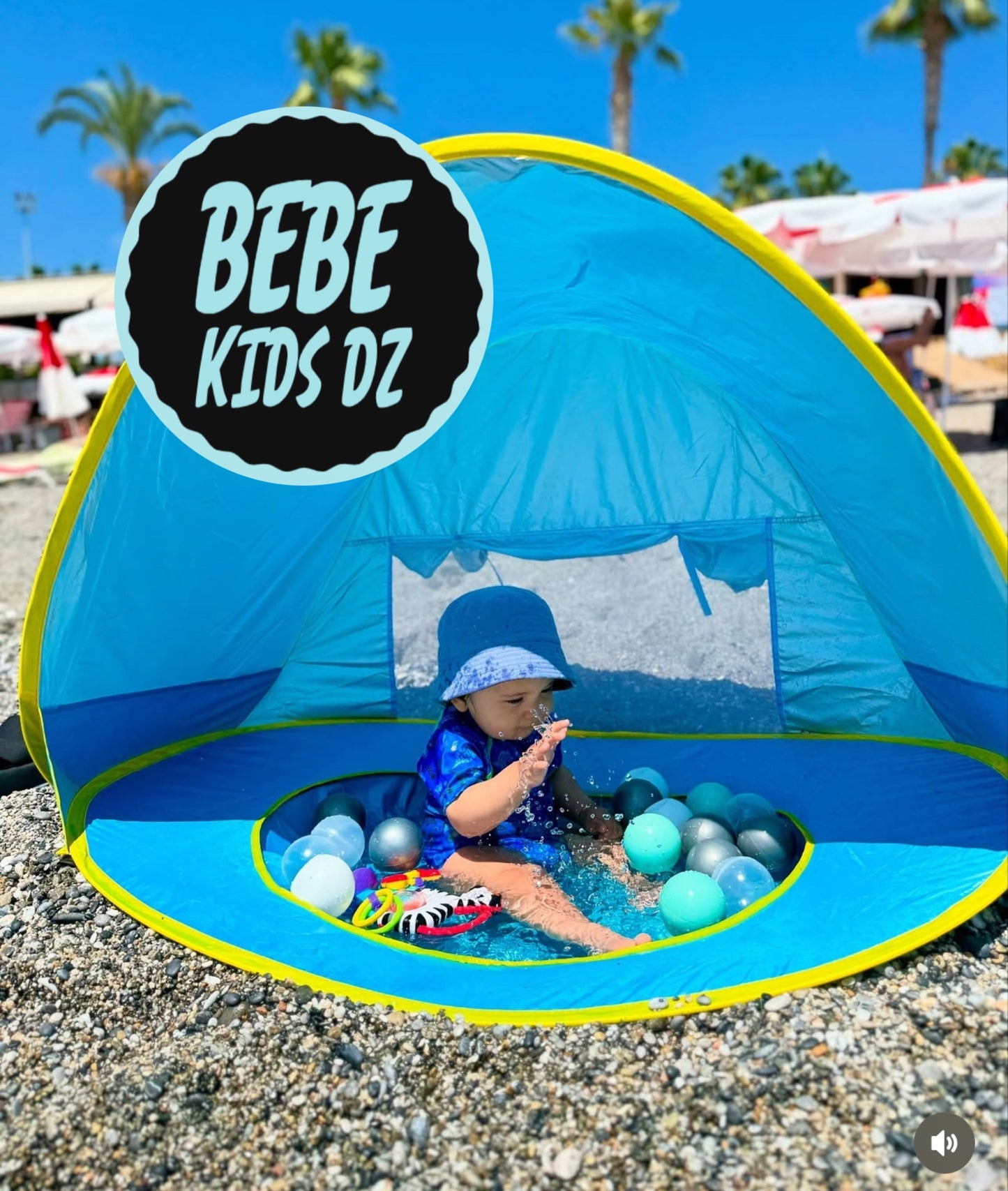 TENTE DE PLAGE ANTI UV AVEC PISCINE INTÉGRÉE