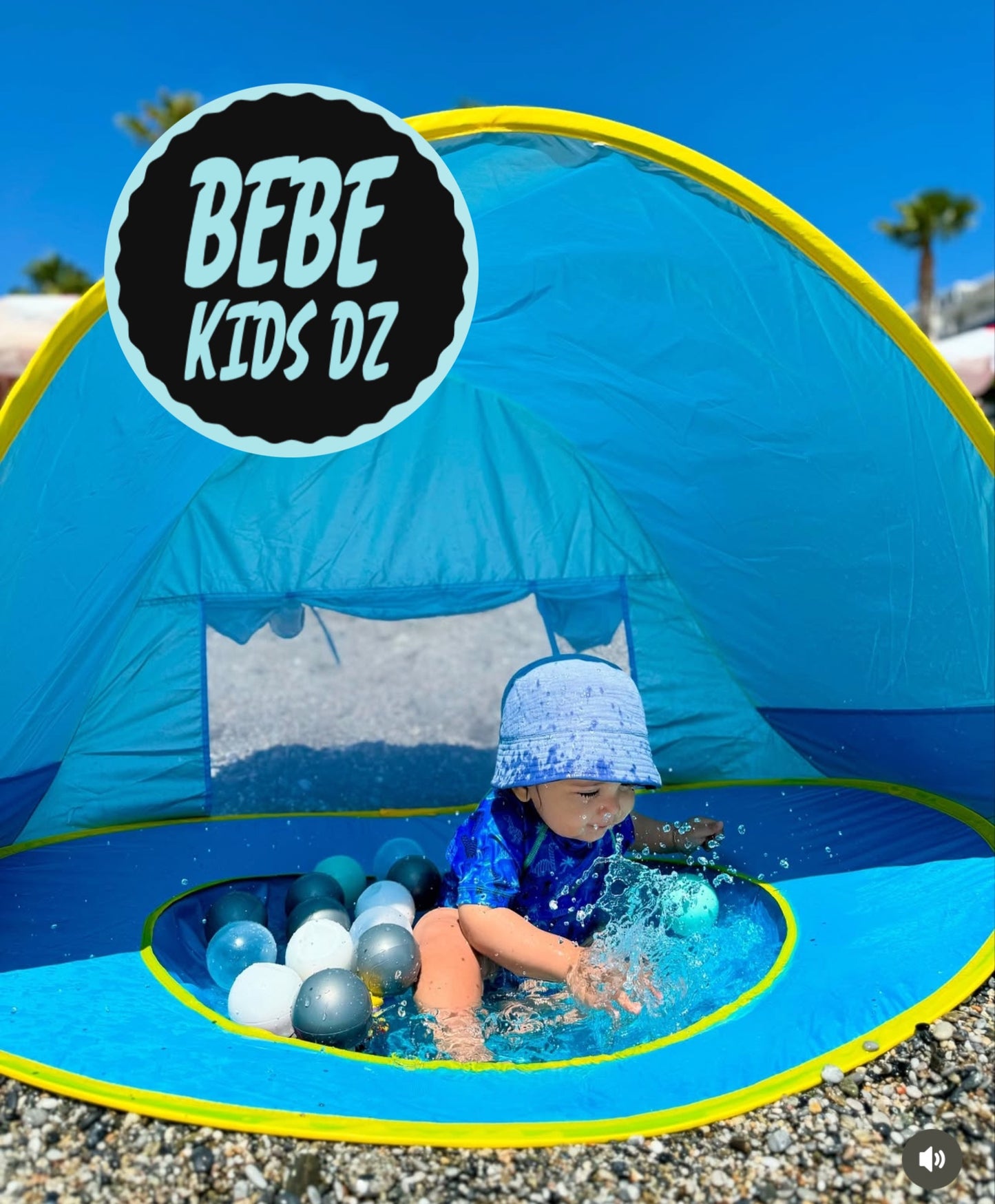 TENTE DE PLAGE ANTI UV AVEC PISCINE INTÉGRÉE
