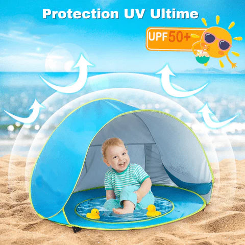 TENTE DE PLAGE ANTI UV AVEC PISCINE INTÉGRÉE