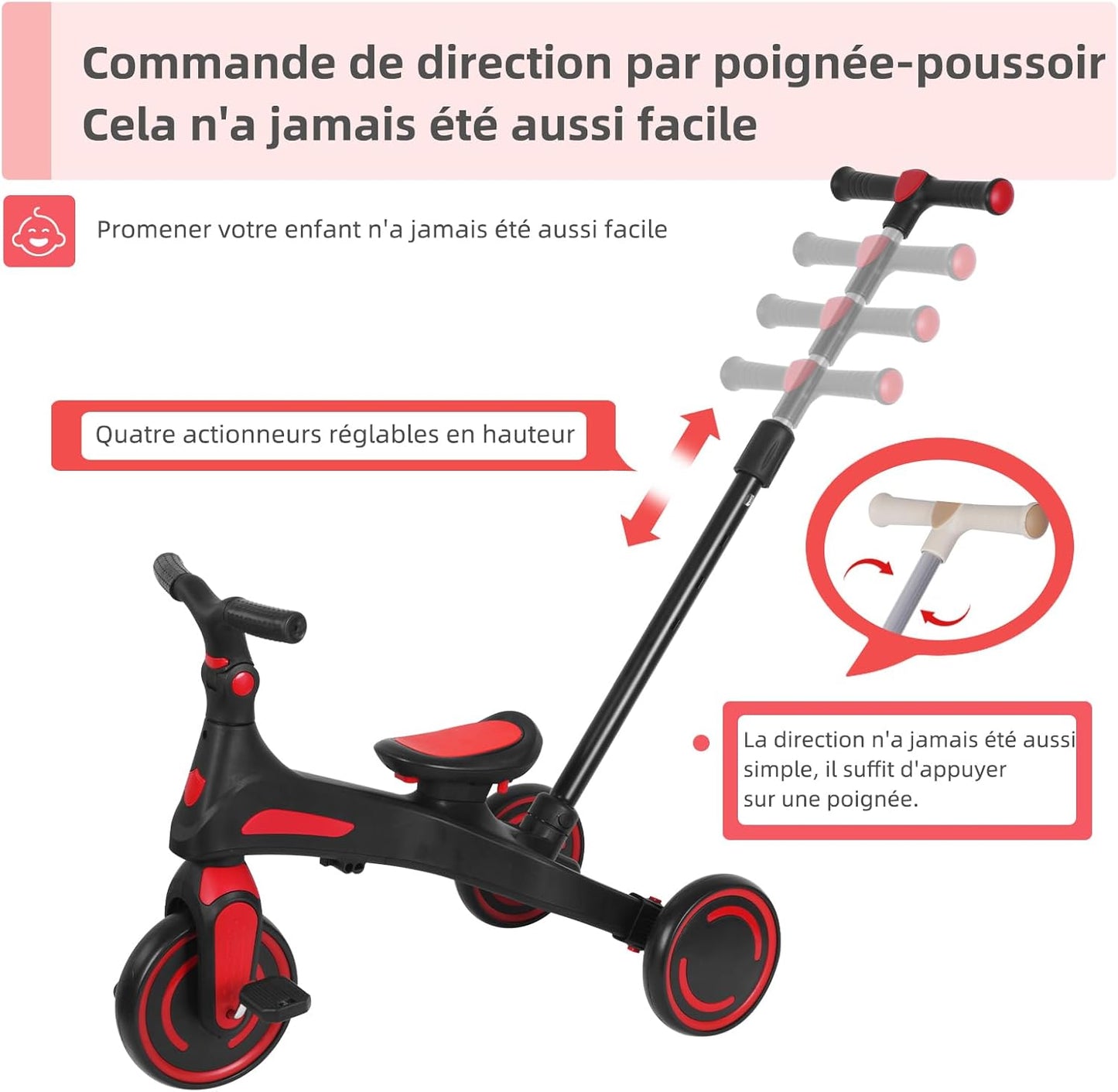 SPINSTEP 5En 1 Tricycle Bébé Évolutif