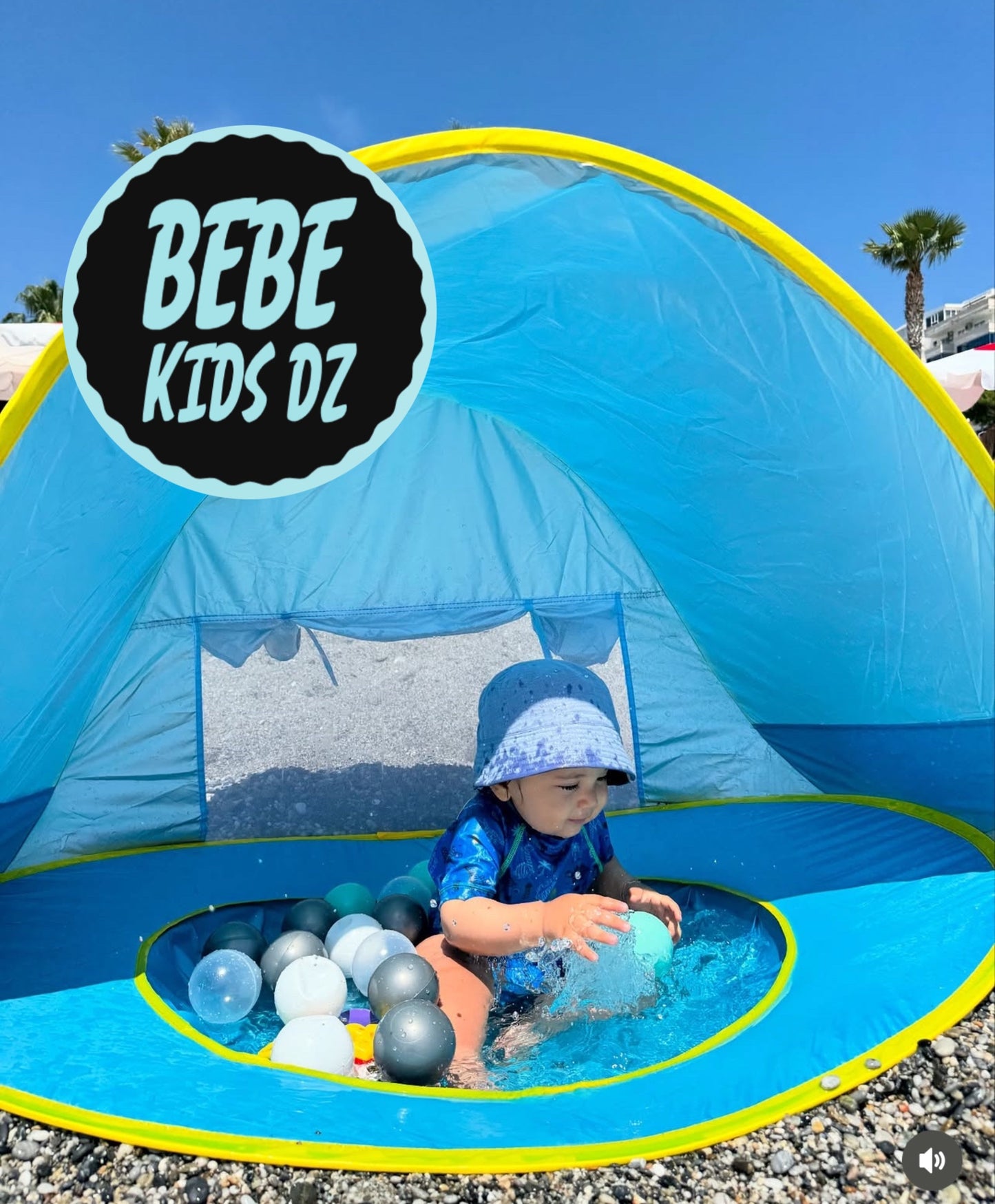 TENTE DE PLAGE ANTI UV AVEC PISCINE INTÉGRÉE