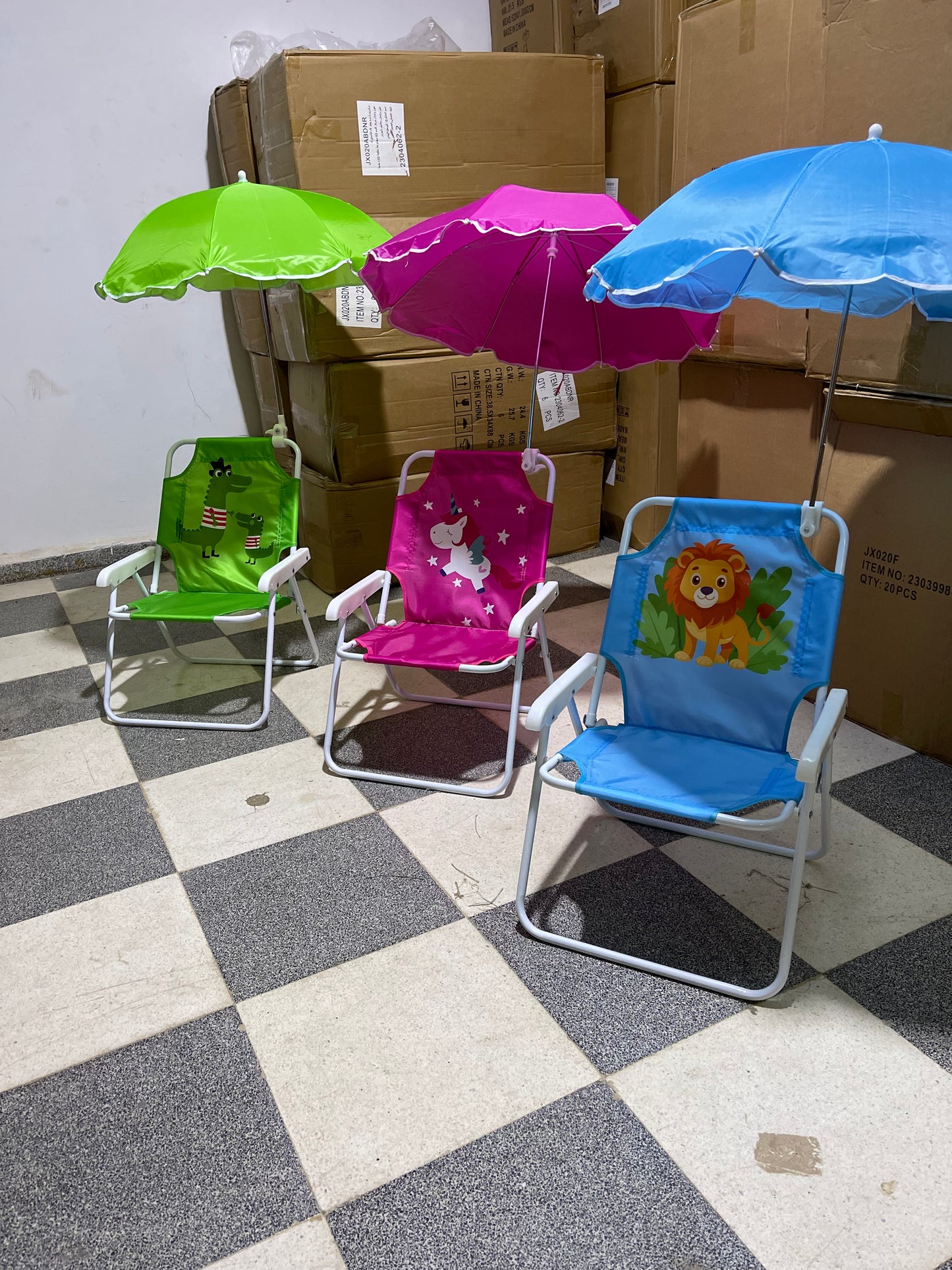 Chaise pliante avec parasol pour enfant