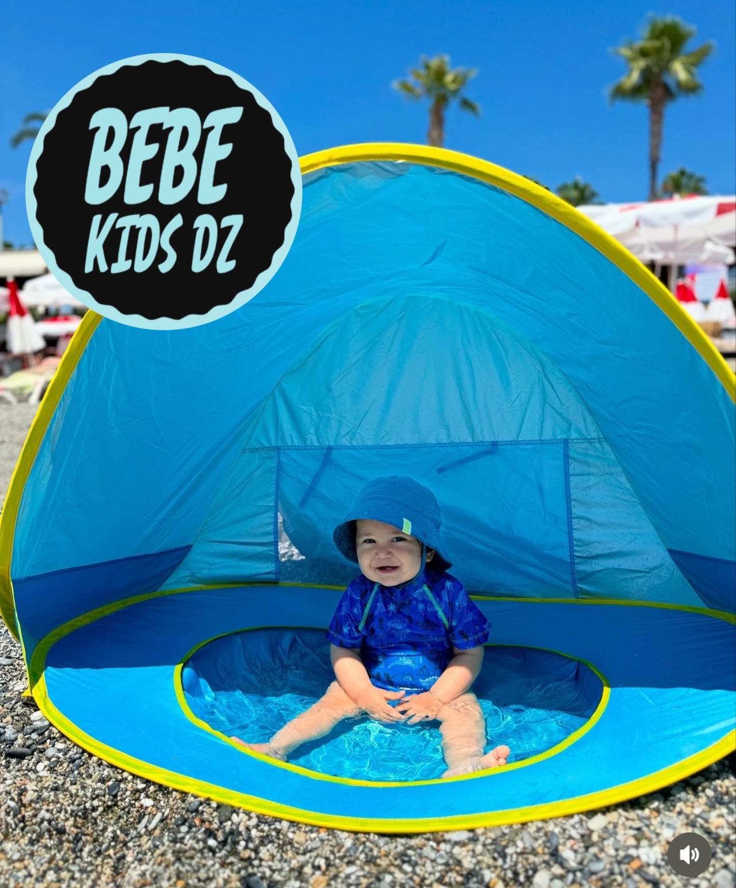 TENTE DE PLAGE ANTI UV AVEC PISCINE INTÉGRÉE