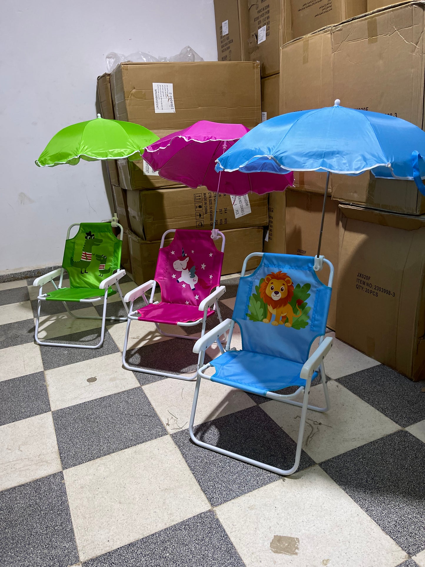 Chaise pliante avec parasol pour enfant