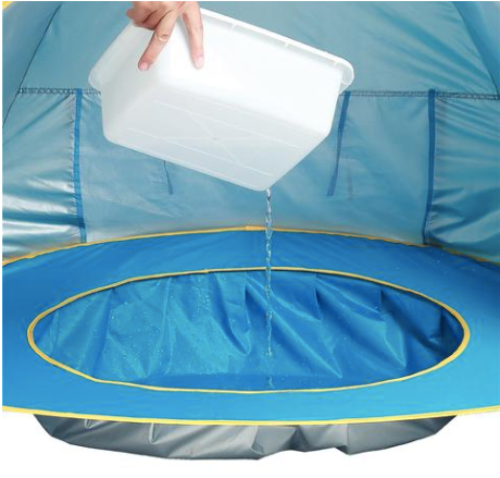 TENTE DE PLAGE ANTI UV AVEC PISCINE INTÉGRÉE