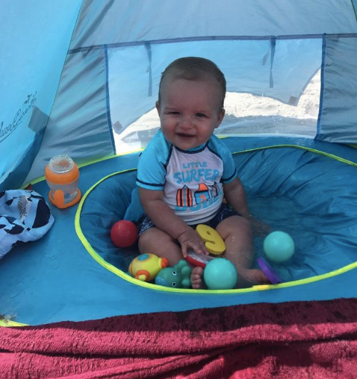 TENTE DE PLAGE ANTI UV AVEC PISCINE INTÉGRÉE