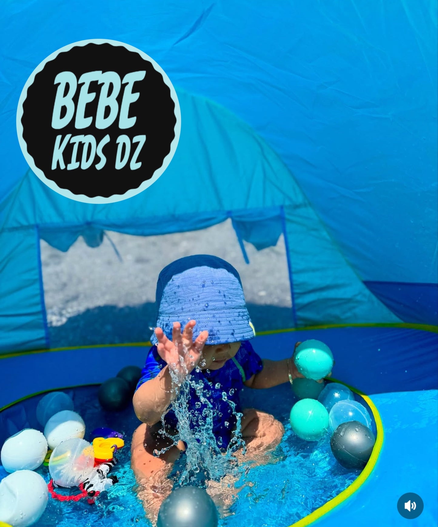 TENTE DE PLAGE ANTI UV AVEC PISCINE INTÉGRÉE