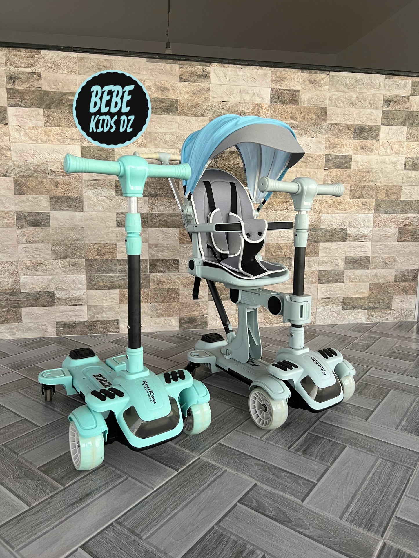 🛴✨ Trottinette Poussette 6-en-1 Multifonction - Pliable, Musicale,lumineuse, Confortable et Sécurisée pour Votre Enfant 🌟