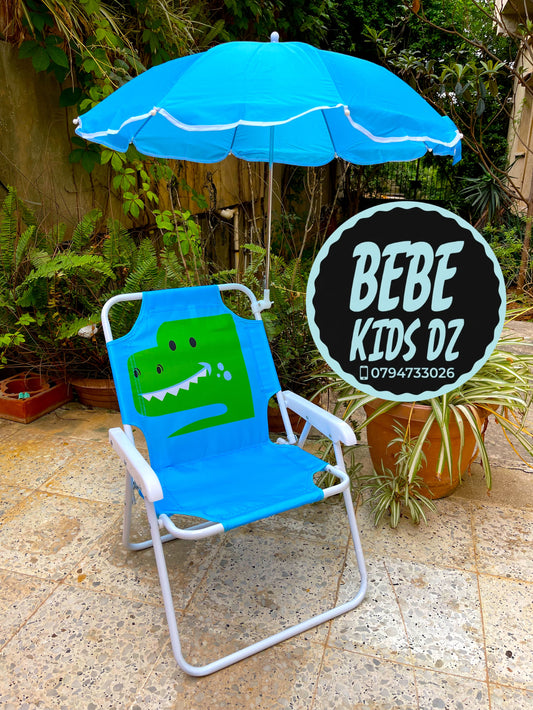🌞 Chaise Pliante avec Parasol pour Enfant | كرسي أطفال قابل للطي مع مظلة شمسية🏖️