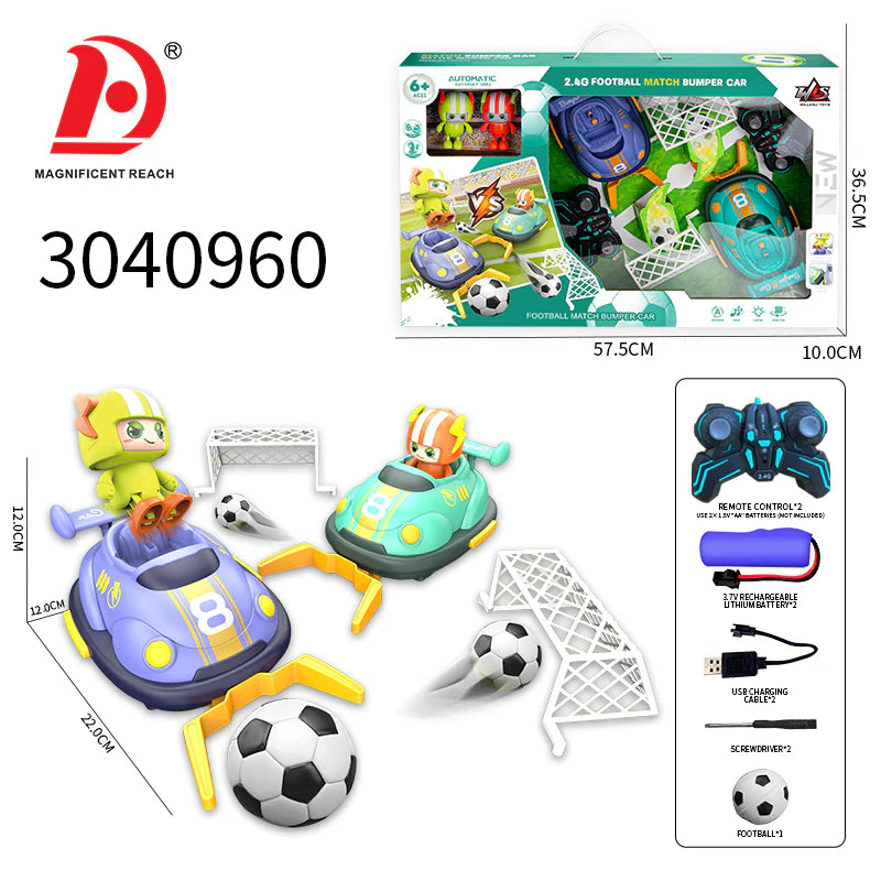 Voiture tamponneuse 2,4 GHz en forme de match de football, cadeau pour enfants