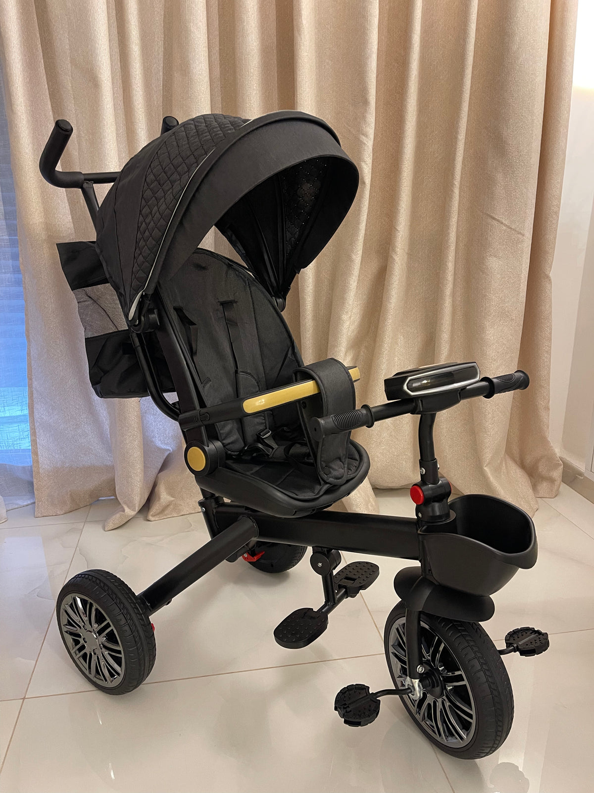 Tricycle Vélo Poussette  – Haute Qualité, Confort & Sécurité Bébé 🚲✨