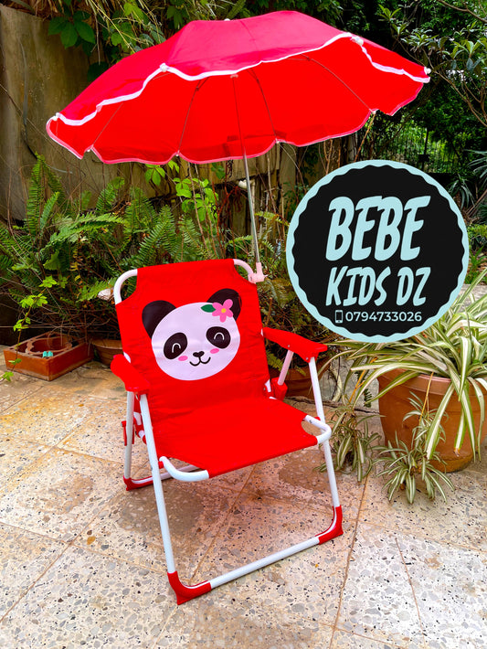 🌞 Chaise Pliante avec Parasol pour Enfant  كرسي أطفال قابل للطي مع مظلة شمسية🏖️
