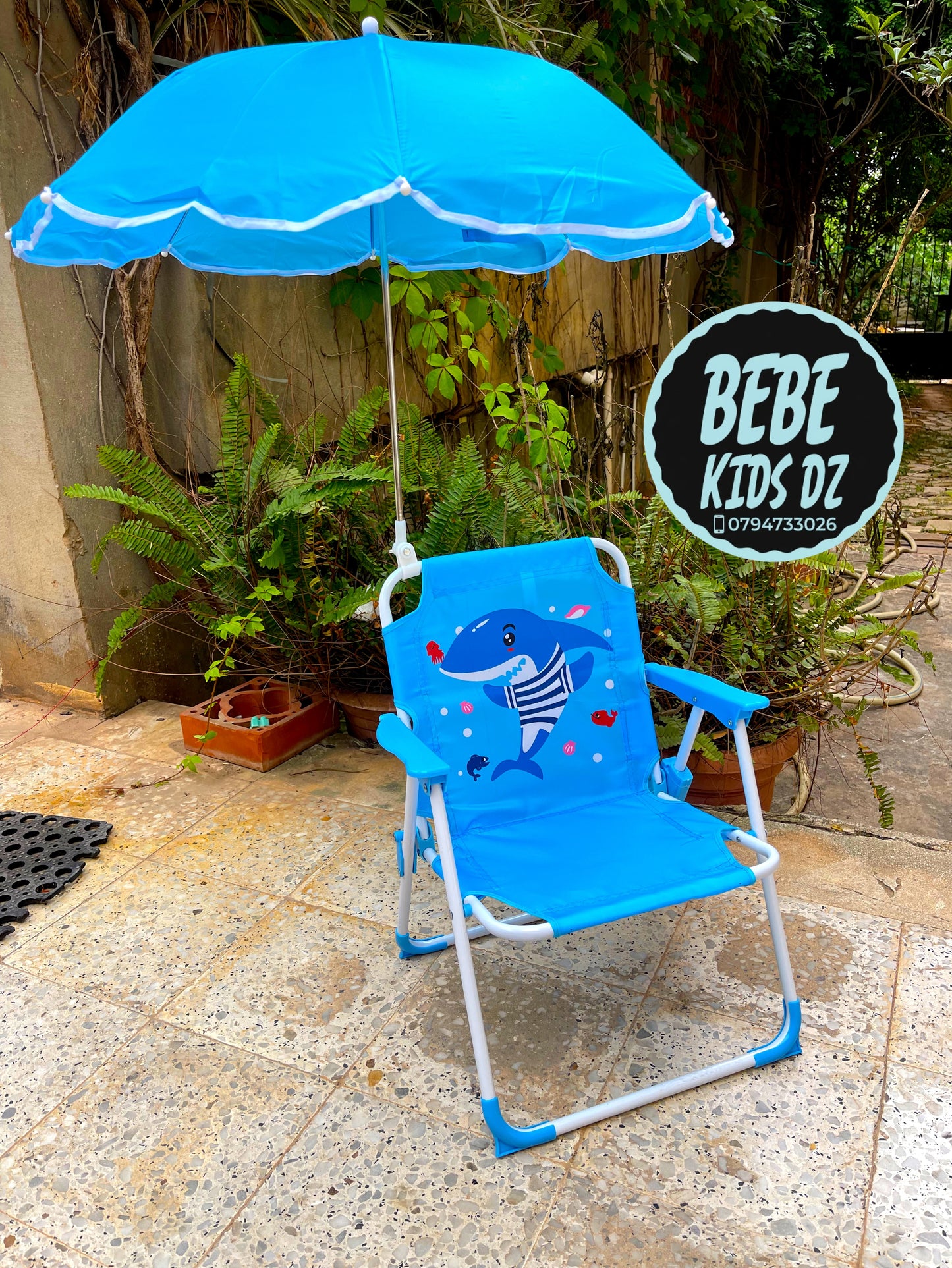 🌞 Chaise Pliante avec Parasol pour Enfant  كرسي أطفال قابل للطي مع مظلة شمسية🏖️