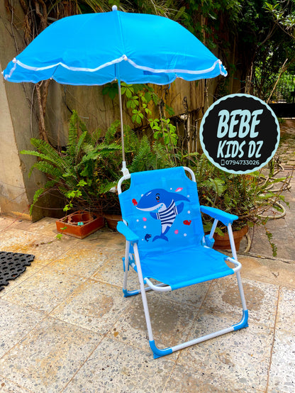🌞 Chaise Pliante avec Parasol pour Enfant  كرسي أطفال قابل للطي مع مظلة شمسية🏖️