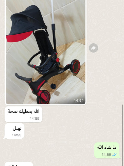 Tricycle Vélo poussette multifonction 5 en 1