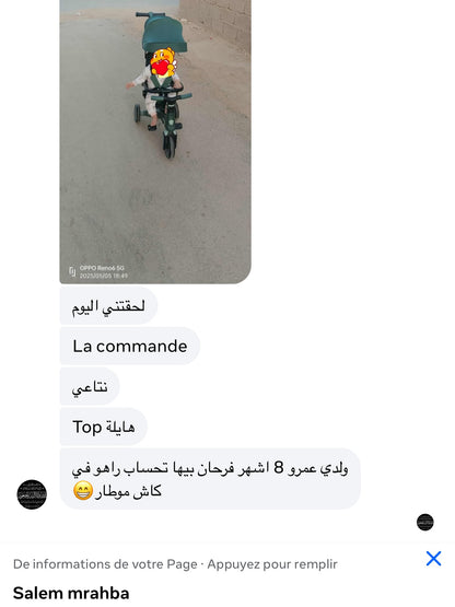 Tricycle Vélo poussette multifonction 5 en 1