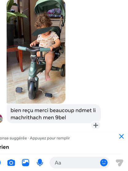 Tricycle Vélo poussette multifonction 5 en 1