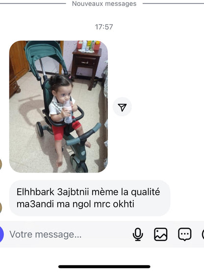 Tricycle Vélo poussette multifonction 5 en 1