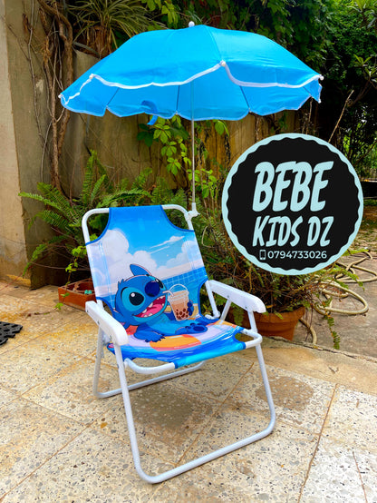 🌞 Chaise Pliante avec Parasol pour Enfant  كرسي أطفال قابل للطي مع مظلة شمسية🏖️