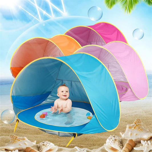 TENTE DE PLAGE  ANTI UV AVEC PISCINE INTÉGRÉE