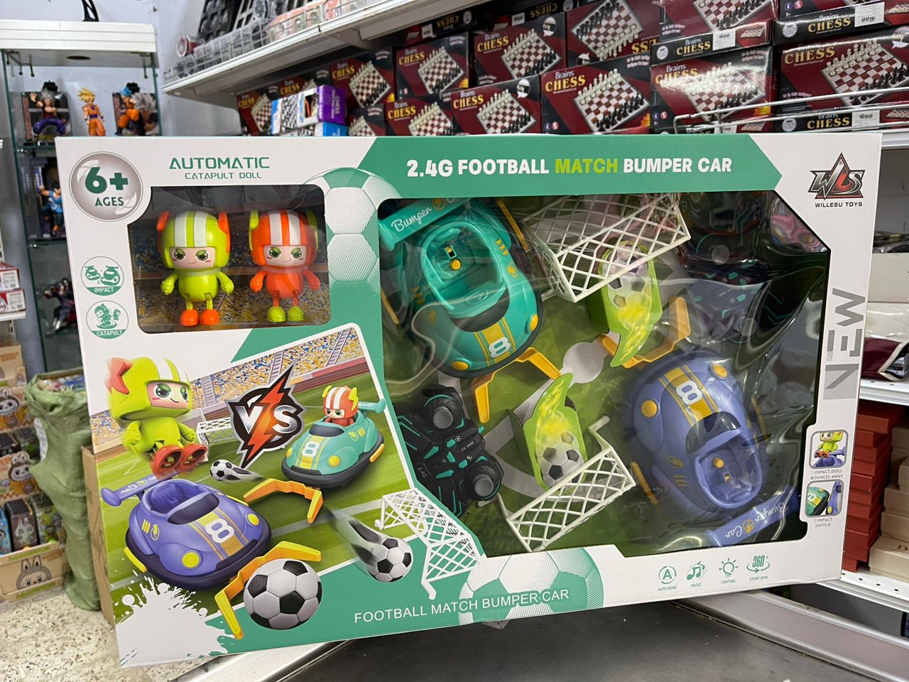 Voiture tamponneuse 2,4 GHz en forme de match de football, cadeau pour enfants