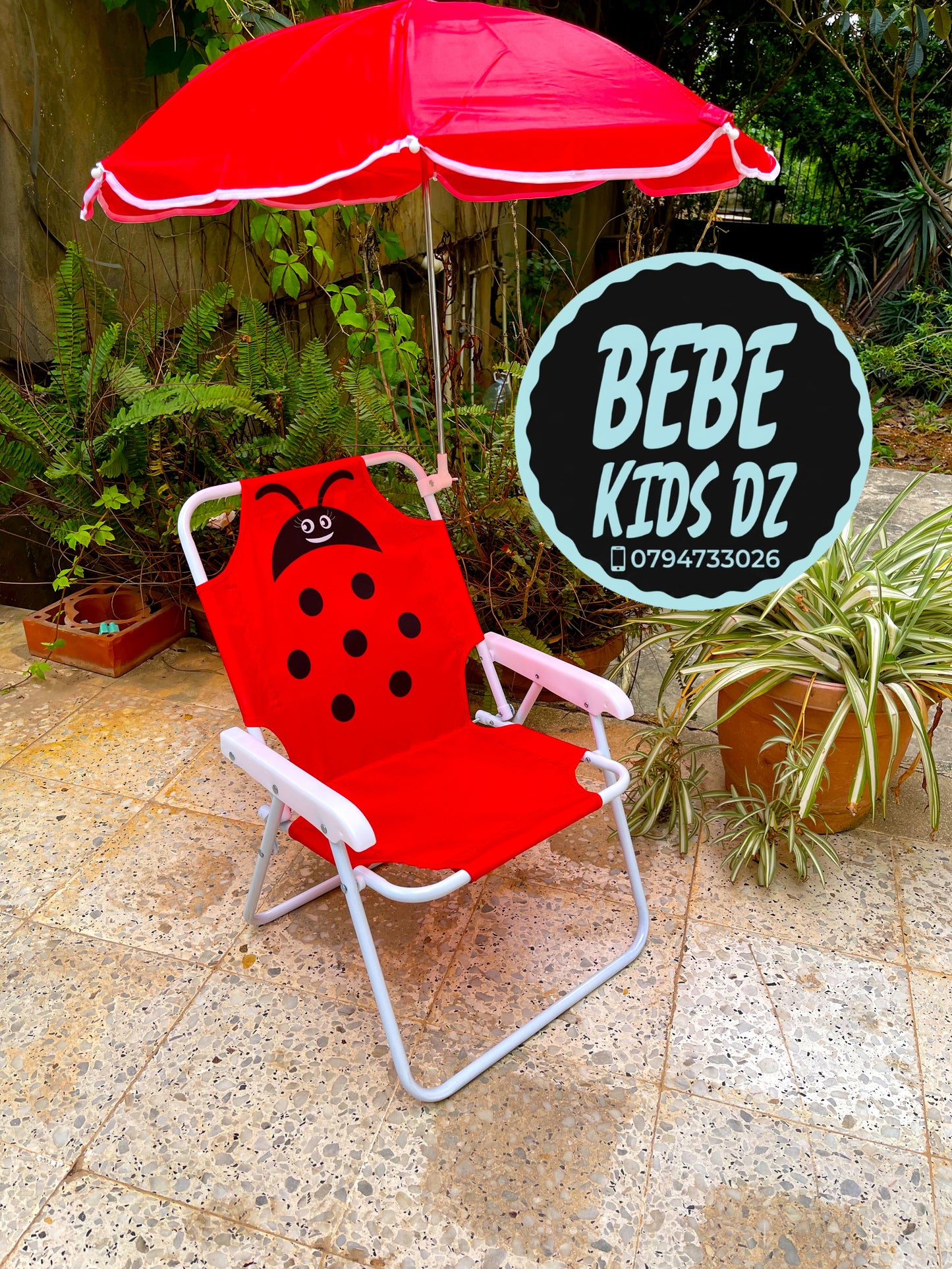 🌞 Chaise Pliante avec Parasol pour Enfant  كرسي أطفال قابل للطي مع مظلة شمسية🏖️