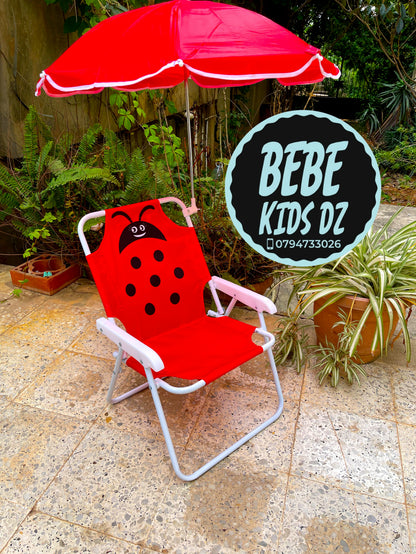 🌞 Chaise Pliante avec Parasol pour Enfant  كرسي أطفال قابل للطي مع مظلة شمسية🏖️