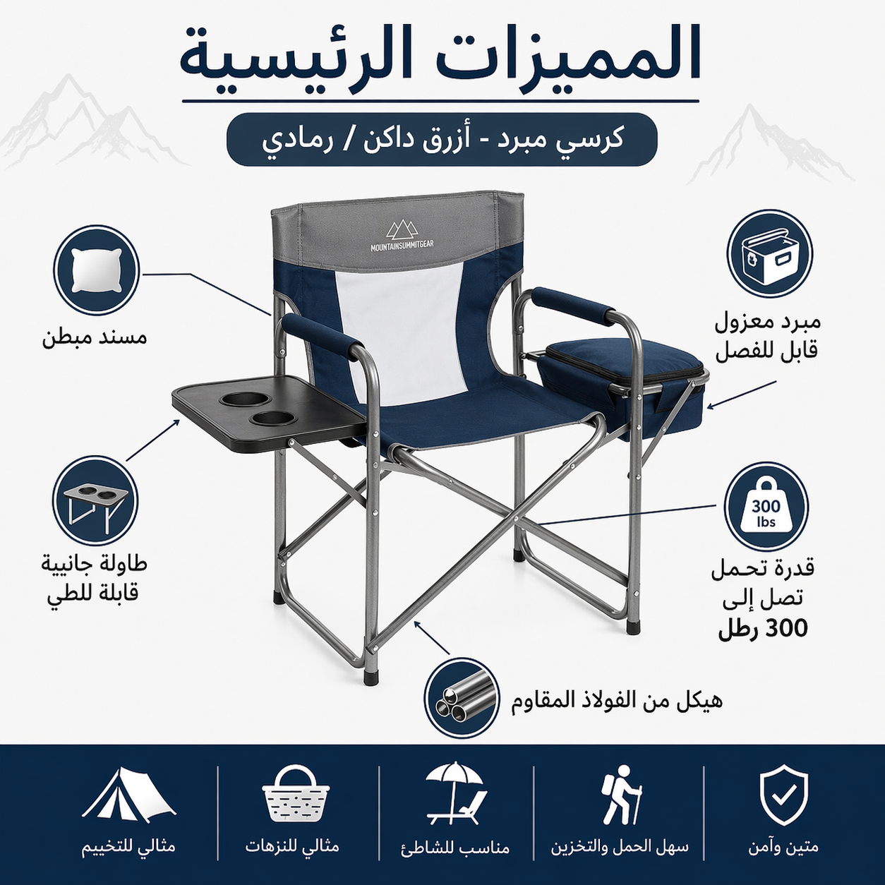 CHAISE PLIANTE LUX + TABLE + GLACIAIRE