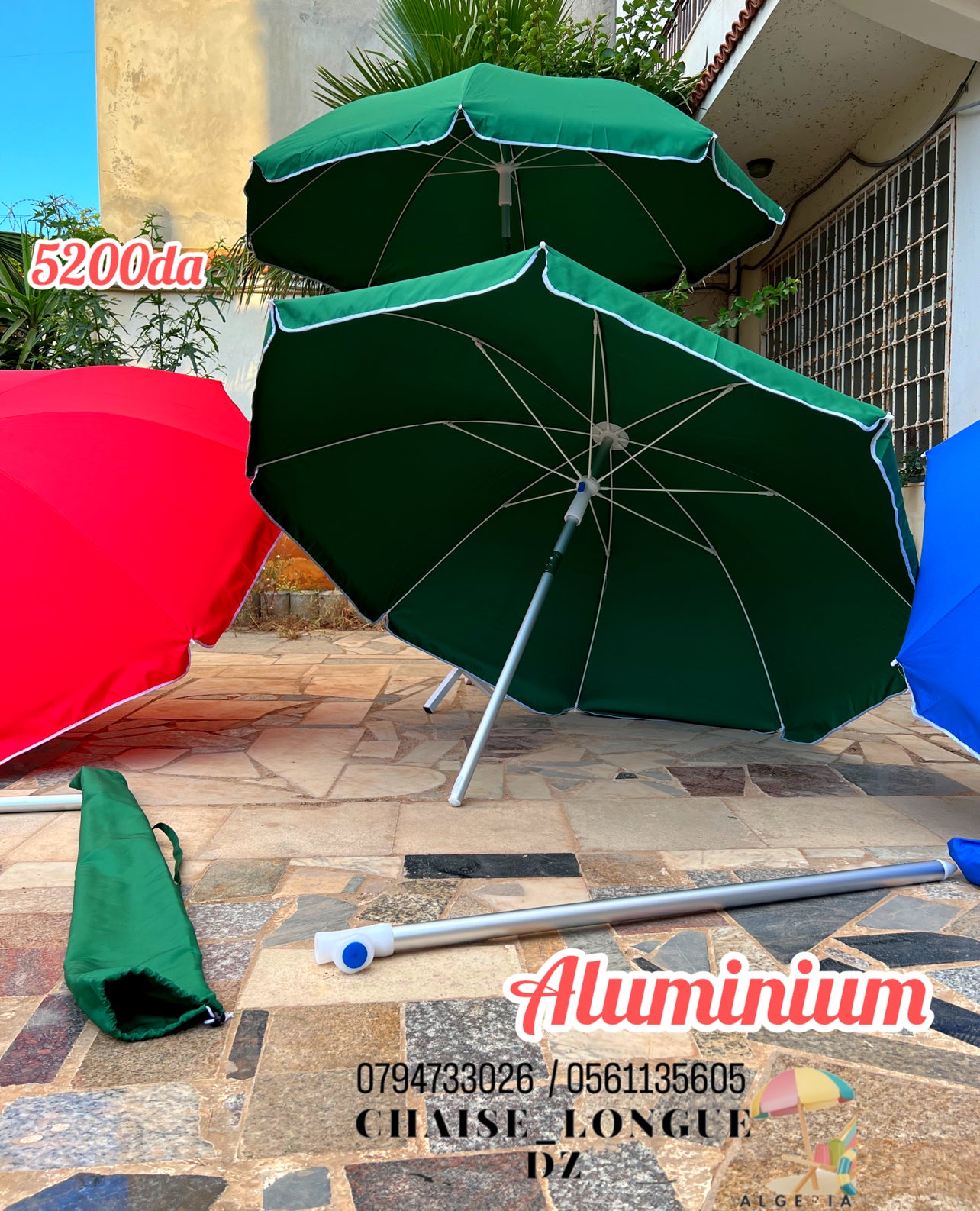 Parasol de plage en aluminium tres solide 781-3