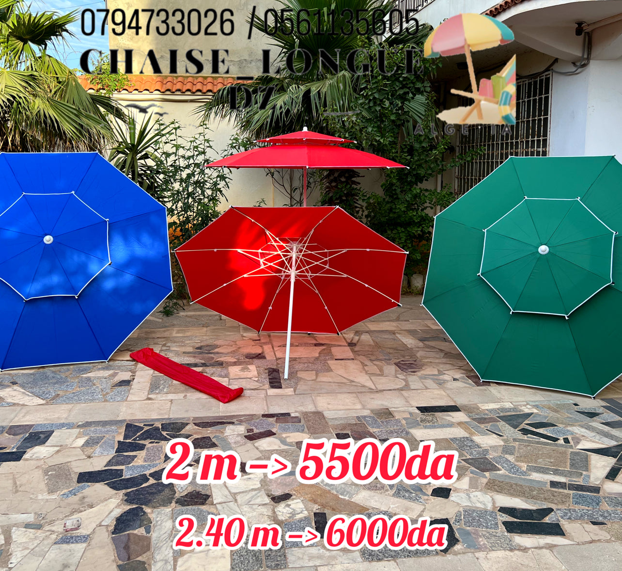 Parasol casquette 2M/2.4M 781-1/781-2