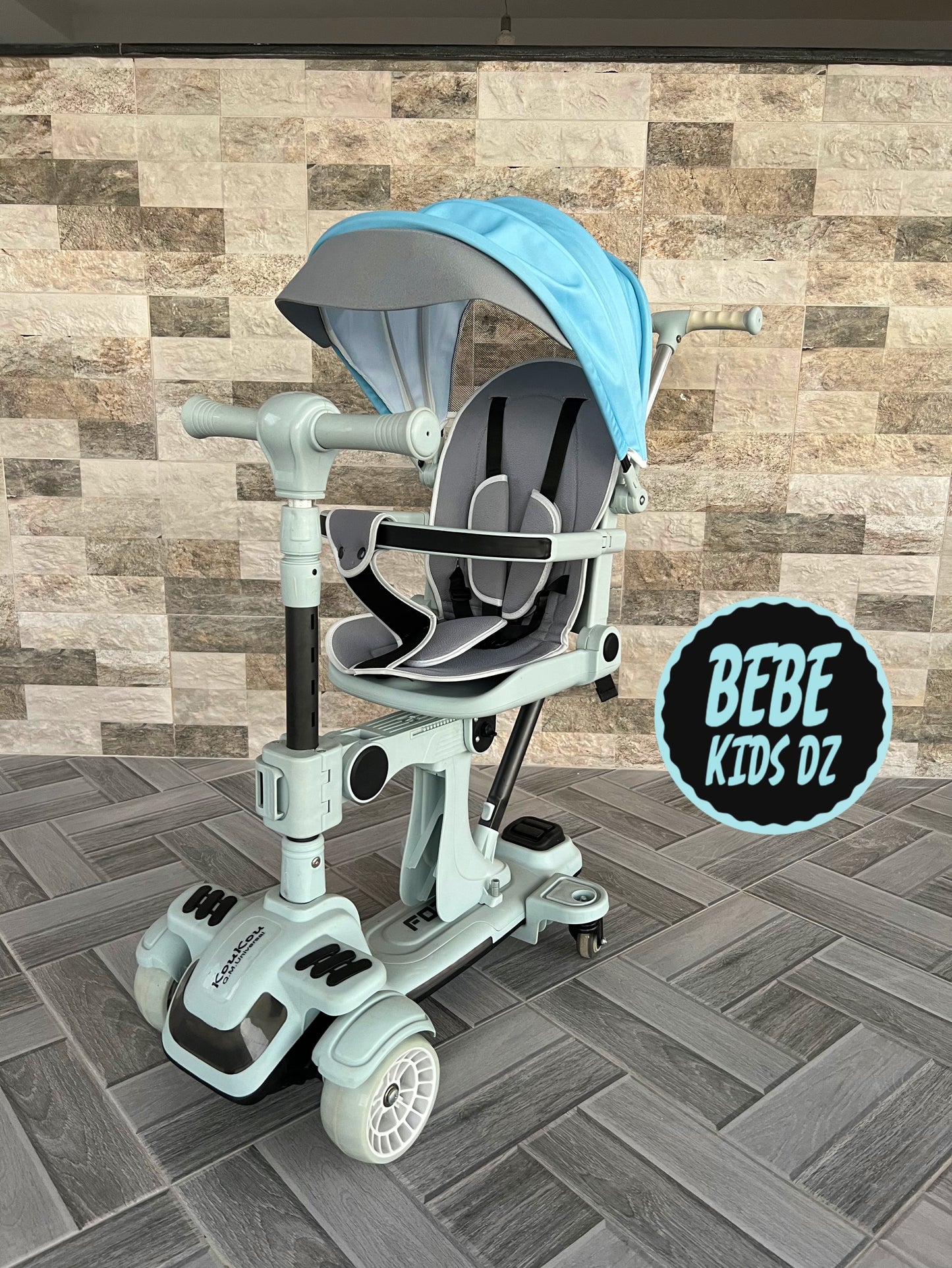 🛴✨ Trottinette Poussette 6-en-1 Multifonction - Pliable, Musicale,lumineuse, Confortable et Sécurisée pour Votre Enfant 🌟