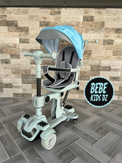 🛴✨ Trottinette Poussette 6-en-1 Multifonction - Pliable, Musicale,lumineuse, Confortable et Sécurisée pour Votre Enfant 🌟