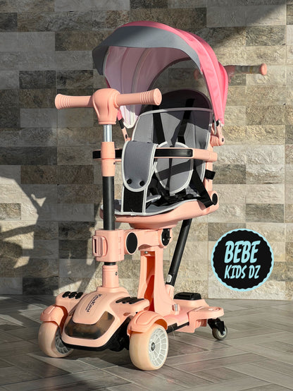 🛴✨ Trottinette Poussette 6-en-1 Multifonction - Pliable, Musicale,lumineuse, Confortable et Sécurisée pour Votre Enfant 🌟