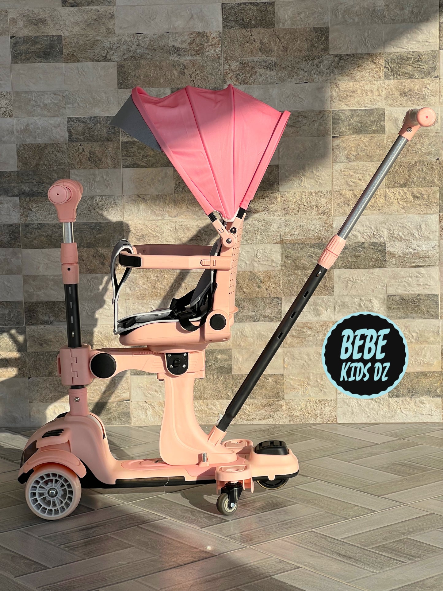 🛴✨ Trottinette Poussette 6-en-1 Multifonction - Pliable, Musicale,lumineuse, Confortable et Sécurisée pour Votre Enfant 🌟