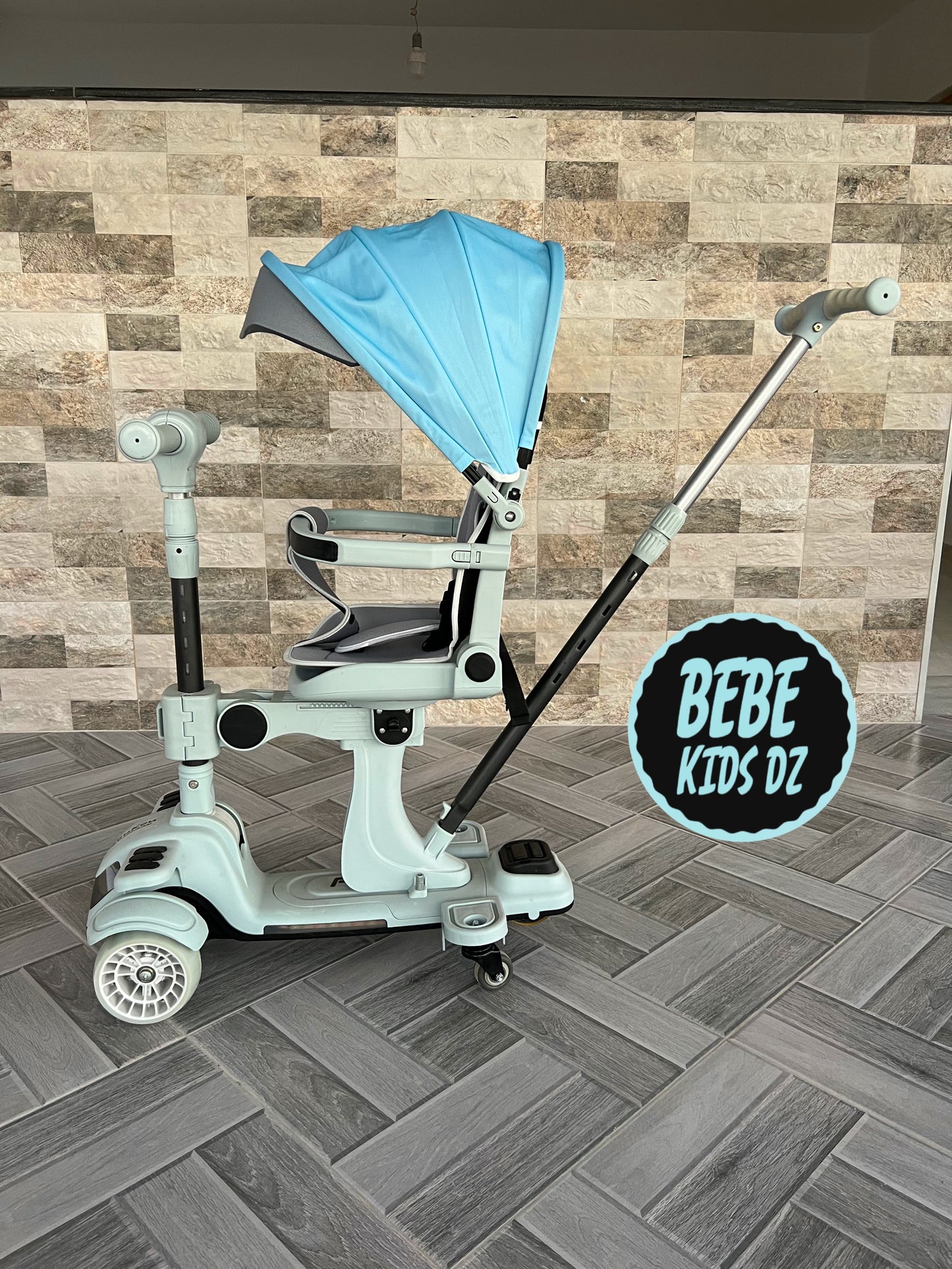 🛴✨ Trottinette Poussette 6-en-1 Multifonction - Pliable, Musicale,lumineuse, Confortable et Sécurisée pour Votre Enfant 🌟