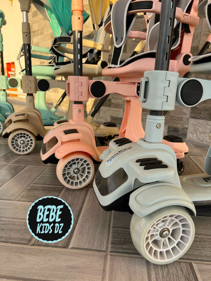 🛴✨ Trottinette Poussette 6-en-1 Multifonction - Pliable, Musicale,lumineuse, Confortable et Sécurisée pour Votre Enfant 🌟