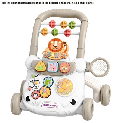 مشاية أطفال تعليمية مع مركز أنشطة | Trotteur Bébé Éducatif avec Centre d’Activités – Assis à Debout, à Pousser, pour Garçons et Filles, Matériau ABS, Rose & Gris, Développement de l’Enfant