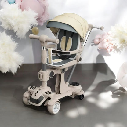 🛴✨ Trottinette Poussette 6-en-1 Multifonction - Pliable, Musicale,lumineuse, Confortable et Sécurisée pour Votre Enfant 🌟