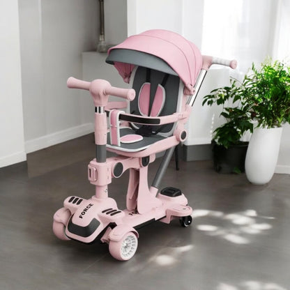 🛴✨ Trottinette Poussette 6-en-1 Multifonction - Pliable, Musicale,lumineuse, Confortable et Sécurisée pour Votre Enfant 🌟